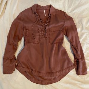 Free People Lace Up Shirt